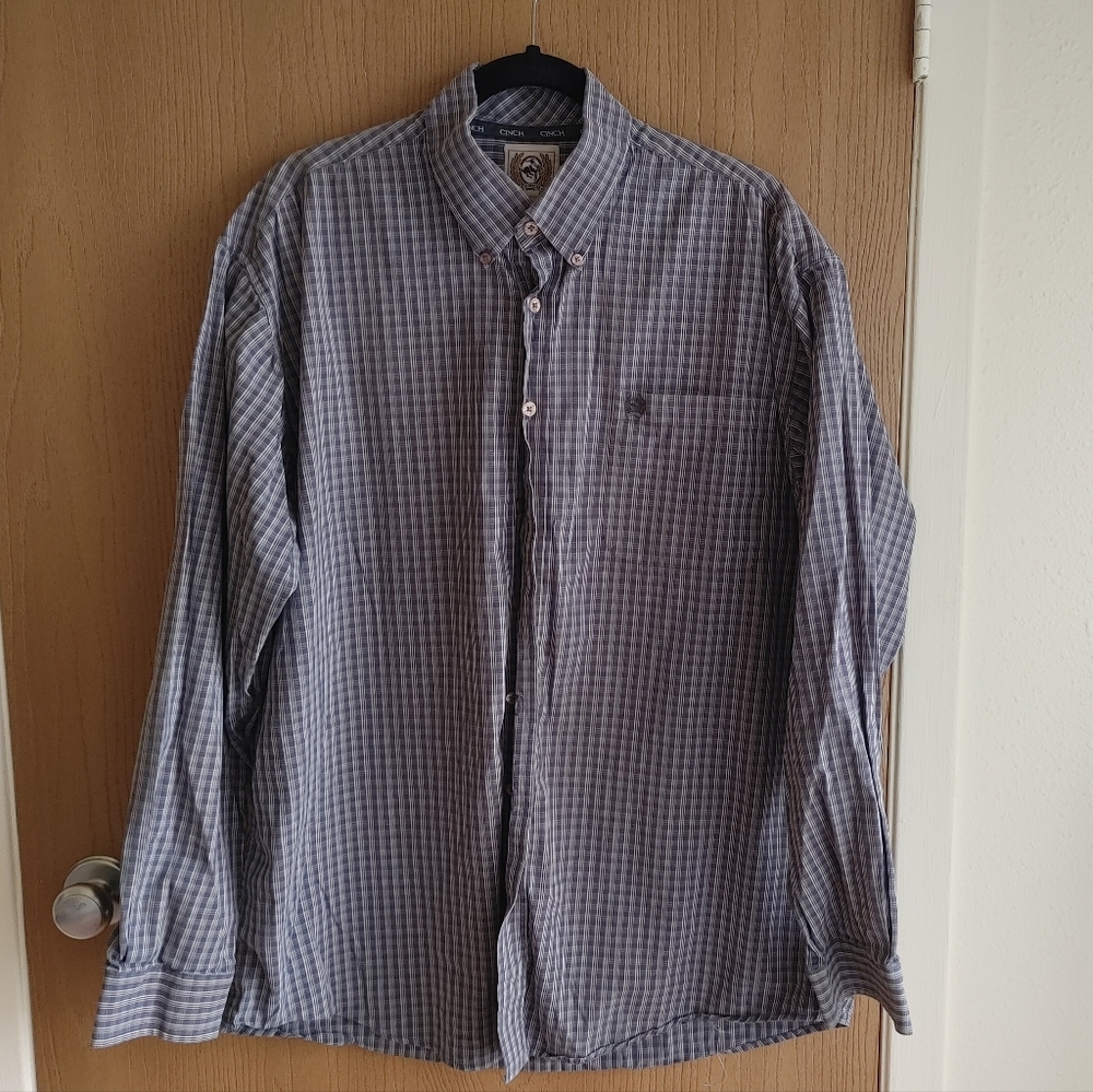Cinch gray/white western button-down